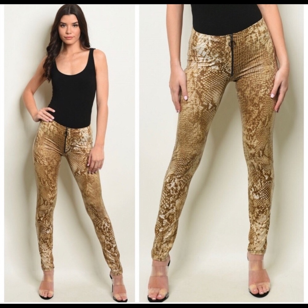 Mocha Pants with Zipper